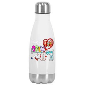 Dialysis Crew Stethoscope Heart Ney Nephrology Technician Gift Stainless Steel Insulated Water Bottle