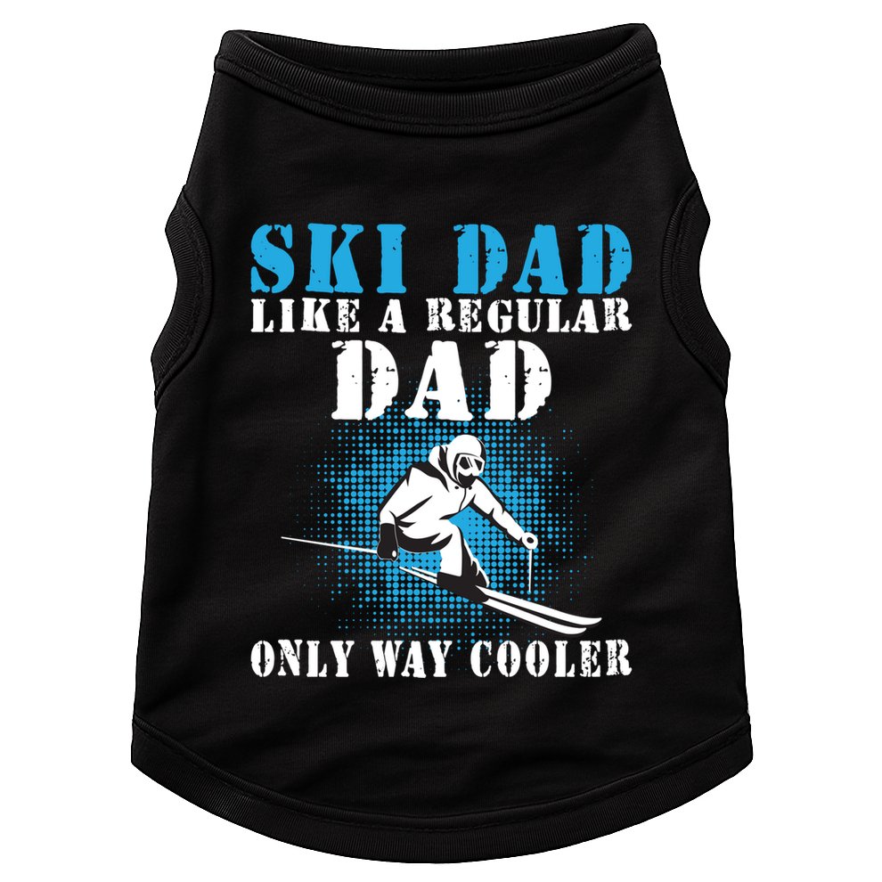 Distressed Cool Ski Dad Skiing Winter Sports Novelty Gift Doggie Tank