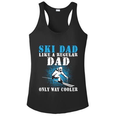 Distressed Cool Ski Dad Skiing Winter Sports Novelty Gift Ladies PosiCharge Competitor Racerback Tank