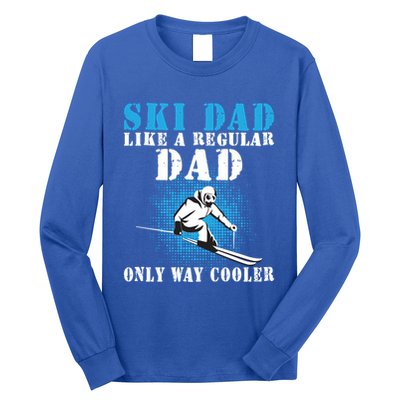 Distressed Cool Ski Dad Skiing Winter Sports Novelty Gift Long Sleeve Shirt