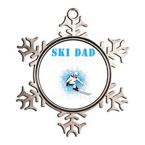 Distressed Cool Ski Dad Skiing Winter Sports Novelty Gift Metallic Star Ornament