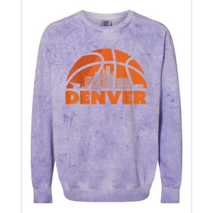 Denver City Skyline Colorado Basketball Gift Fan Jersey Colorblast Crewneck Sweatshirt