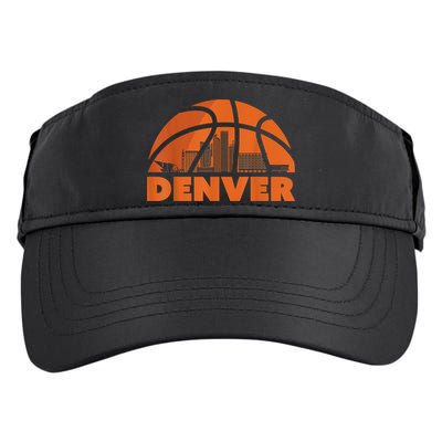 Denver City Skyline Colorado Basketball Gift Fan Jersey Adult Drive Performance Visor