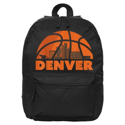 Denver City Skyline Colorado Basketball Gift Fan Jersey 16 in Basic Backpack