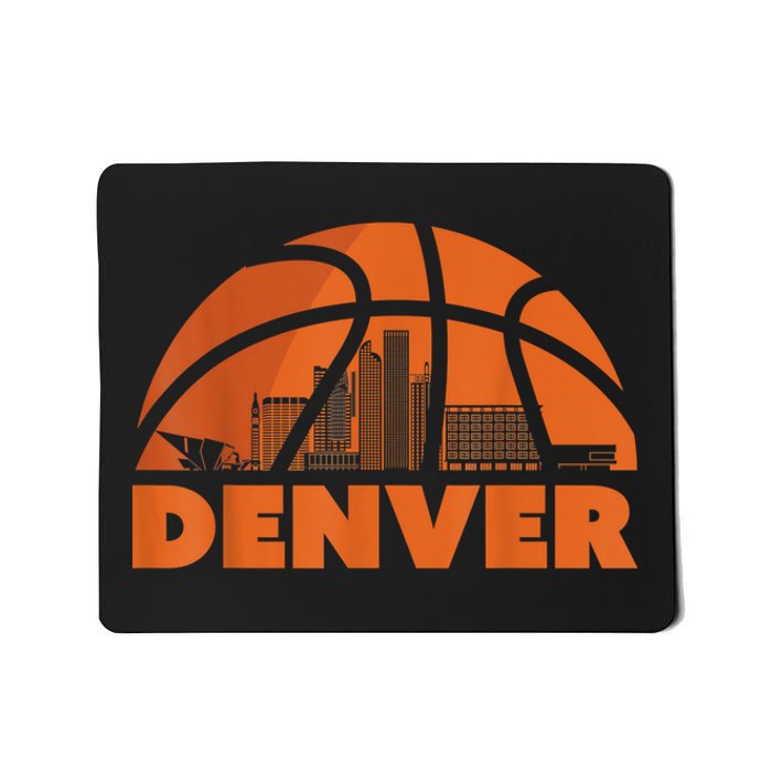 Denver City Skyline Colorado Basketball Gift Fan Jersey Mousepad