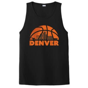 Denver City Skyline Colorado Basketball Gift Fan Jersey PosiCharge Competitor Tank