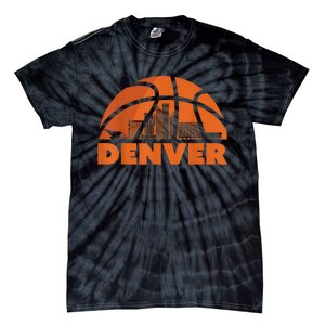 Denver City Skyline Colorado Basketball Gift Fan Jersey Tie-Dye T-Shirt