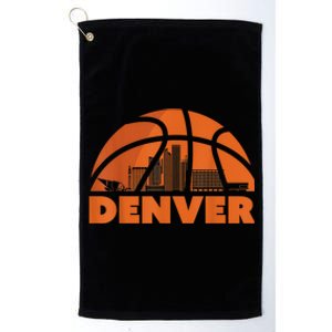 Denver City Skyline Colorado Basketball Gift Fan Jersey Platinum Collection Golf Towel