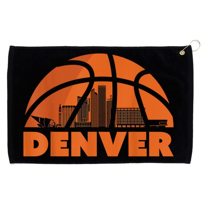 Denver City Skyline Colorado Basketball Gift Fan Jersey Grommeted Golf Towel