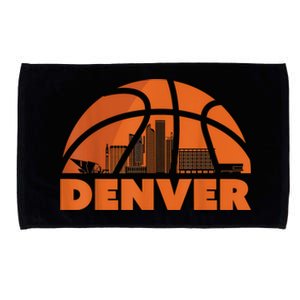 Denver City Skyline Colorado Basketball Gift Fan Jersey Microfiber Hand Towel