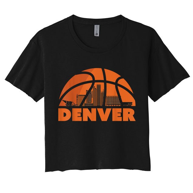 Denver City Skyline Colorado Basketball Gift Fan Jersey Crop Top