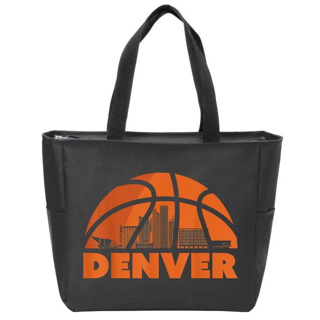 Denver City Skyline Colorado Basketball Gift Fan Jersey Zip Tote Bag