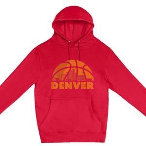 Denver City Skyline Colorado Basketball Gift Fan Jersey Premium Pullover Hoodie