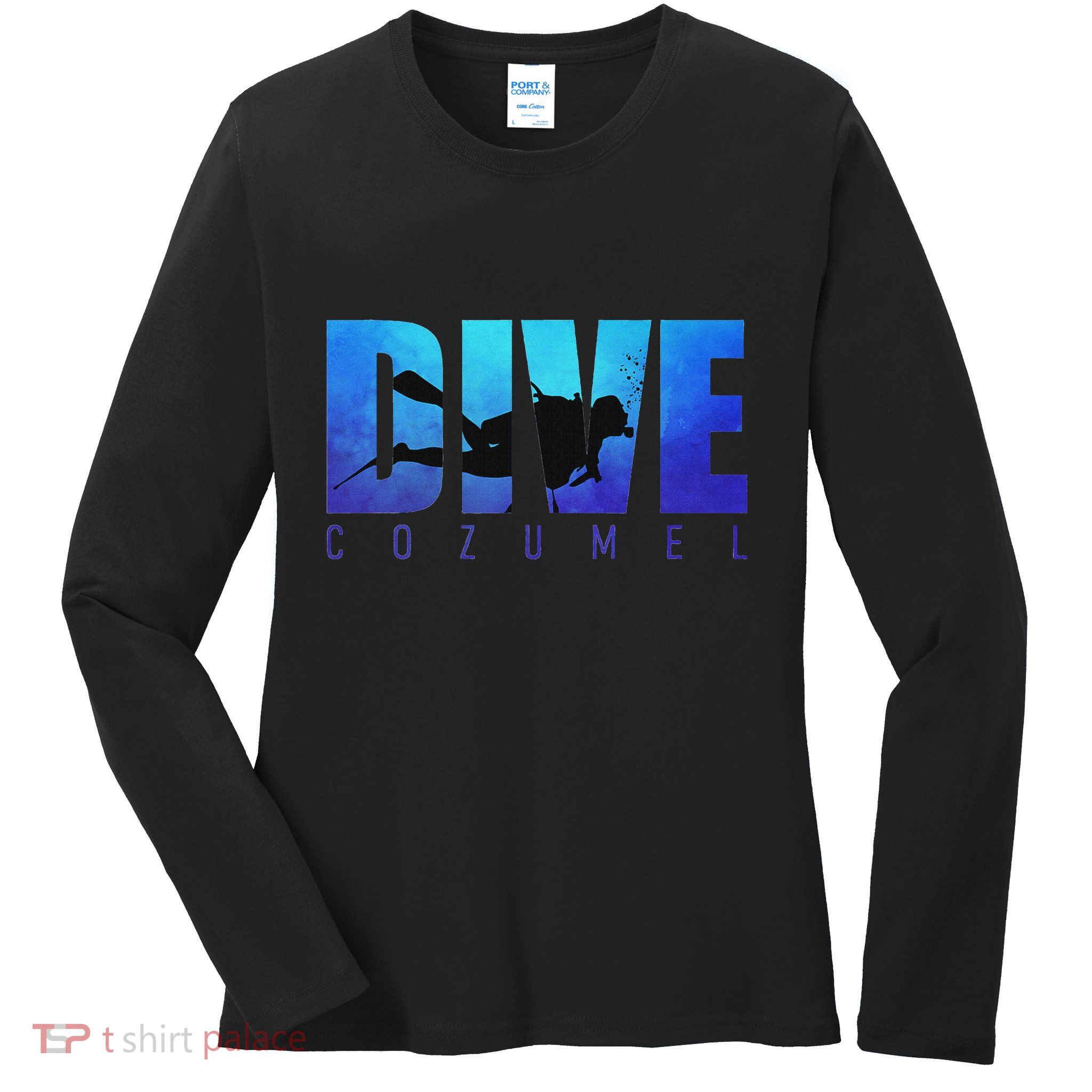 Dive Cozumel Scuba Diving Snorkeling Beach Lover Vacation Ladies Long Sleeve Shirt