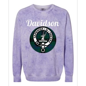 Davidson Clan Scottish Name Coat Of Arms Tartan Colorblast Crewneck Sweatshirt