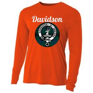 Davidson Clan Scottish Name Coat Of Arms Tartan Cooling Performance Long Sleeve Crew