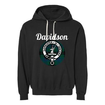 Davidson Clan Scottish Name Coat Of Arms Tartan Garment-Dyed Fleece Hoodie
