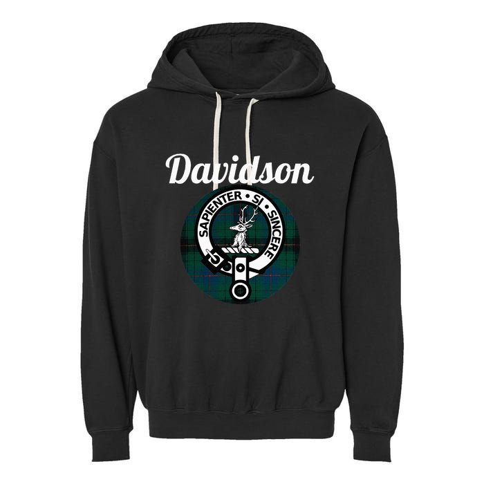 Davidson Clan Scottish Name Coat Of Arms Tartan Garment-Dyed Fleece Hoodie