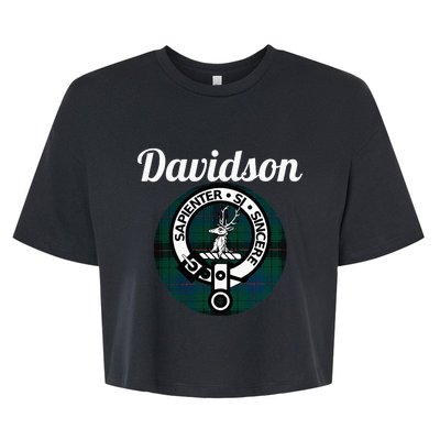 Davidson Clan Scottish Name Coat Of Arms Tartan Bella+Canvas Jersey Crop Tee