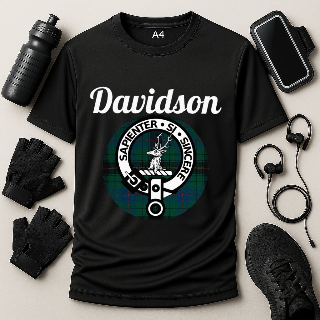Davidson Clan Scottish Name Coat Of Arms Tartan Performance Shirt
