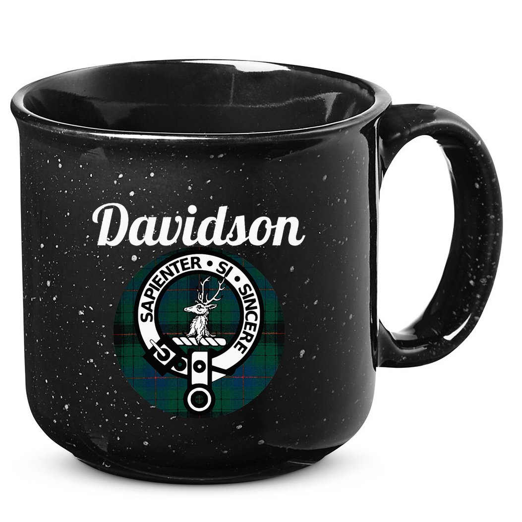 Davidson Clan Scottish Name Coat Of Arms Tartan 15oz Campfire Ceramic Mug