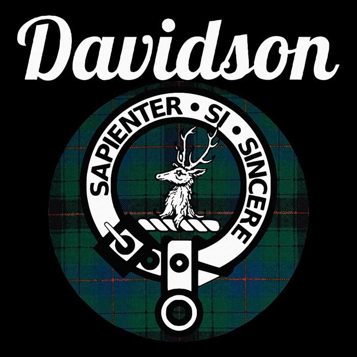 Davidson Clan Scottish Name Coat Of Arms Tartan Drawstring Bag