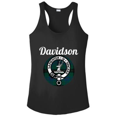 Davidson Clan Scottish Name Coat Of Arms Tartan Ladies PosiCharge Competitor Racerback Tank