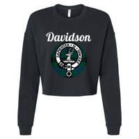 Davidson Clan Scottish Name Coat Of Arms Tartan Cropped Pullover Crew