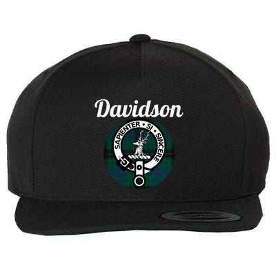Davidson Clan Scottish Name Coat Of Arms Tartan Wool Snapback Cap