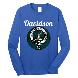 Davidson Clan Scottish Name Coat Of Arms Tartan Long Sleeve Shirt