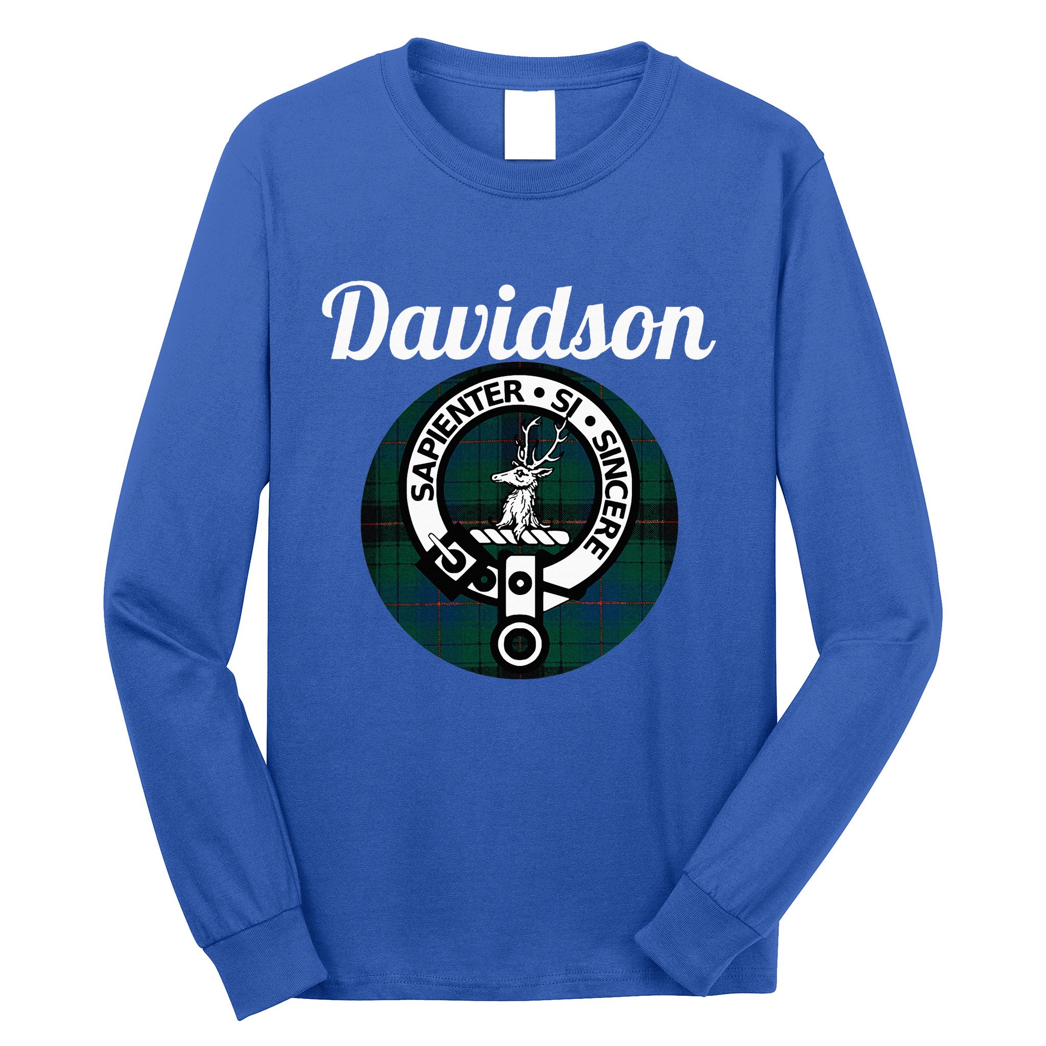 Davidson Clan Scottish Name Coat Of Arms Tartan Long Sleeve Shirt