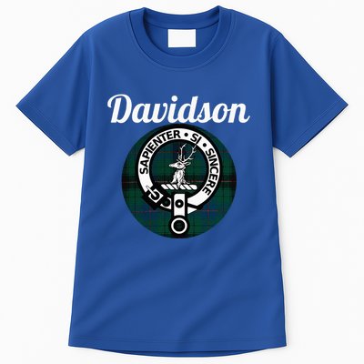 Davidson Clan Scottish Name Coat Of Arms Tartan Tall T-Shirt