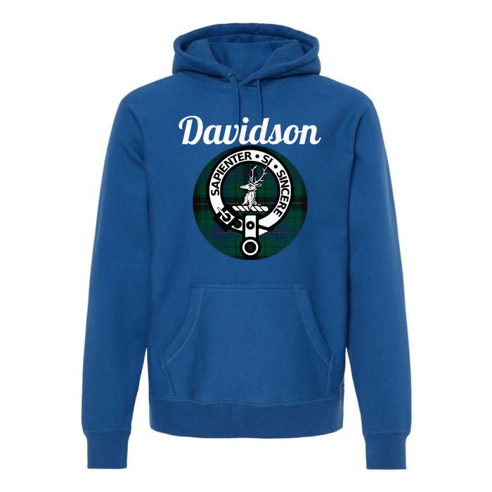 Davidson Clan Scottish Name Coat Of Arms Tartan Premium Hoodie