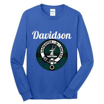 Davidson Clan Scottish Name Coat Of Arms Tartan Tall Long Sleeve T-Shirt