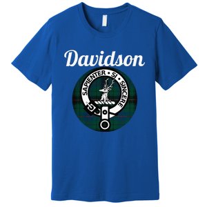 Davidson Clan Scottish Name Coat Of Arms Tartan Premium T-Shirt