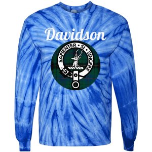 Davidson Clan Scottish Name Coat Of Arms Tartan Tie-Dye Long Sleeve Shirt