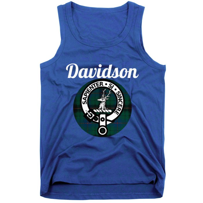 Davidson Clan Scottish Name Coat Of Arms Tartan Tank Top