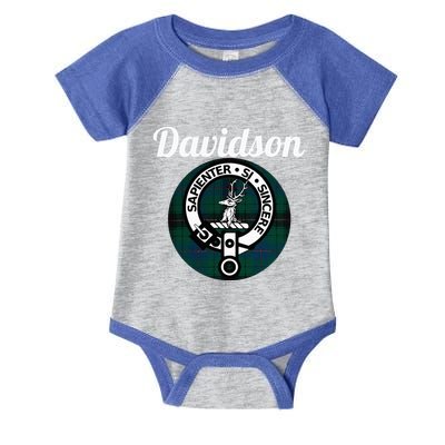Davidson Clan Scottish Name Coat Of Arms Tartan Infant Baby Jersey Bodysuit