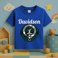 Davidson Clan Scottish Name Coat Of Arms Tartan Toddler T-Shirt