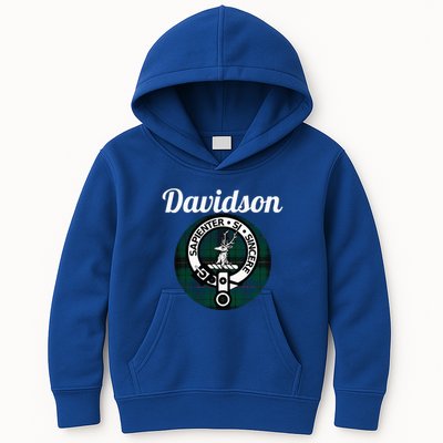 Davidson Clan Scottish Name Coat Of Arms Tartan Kids Hoodie