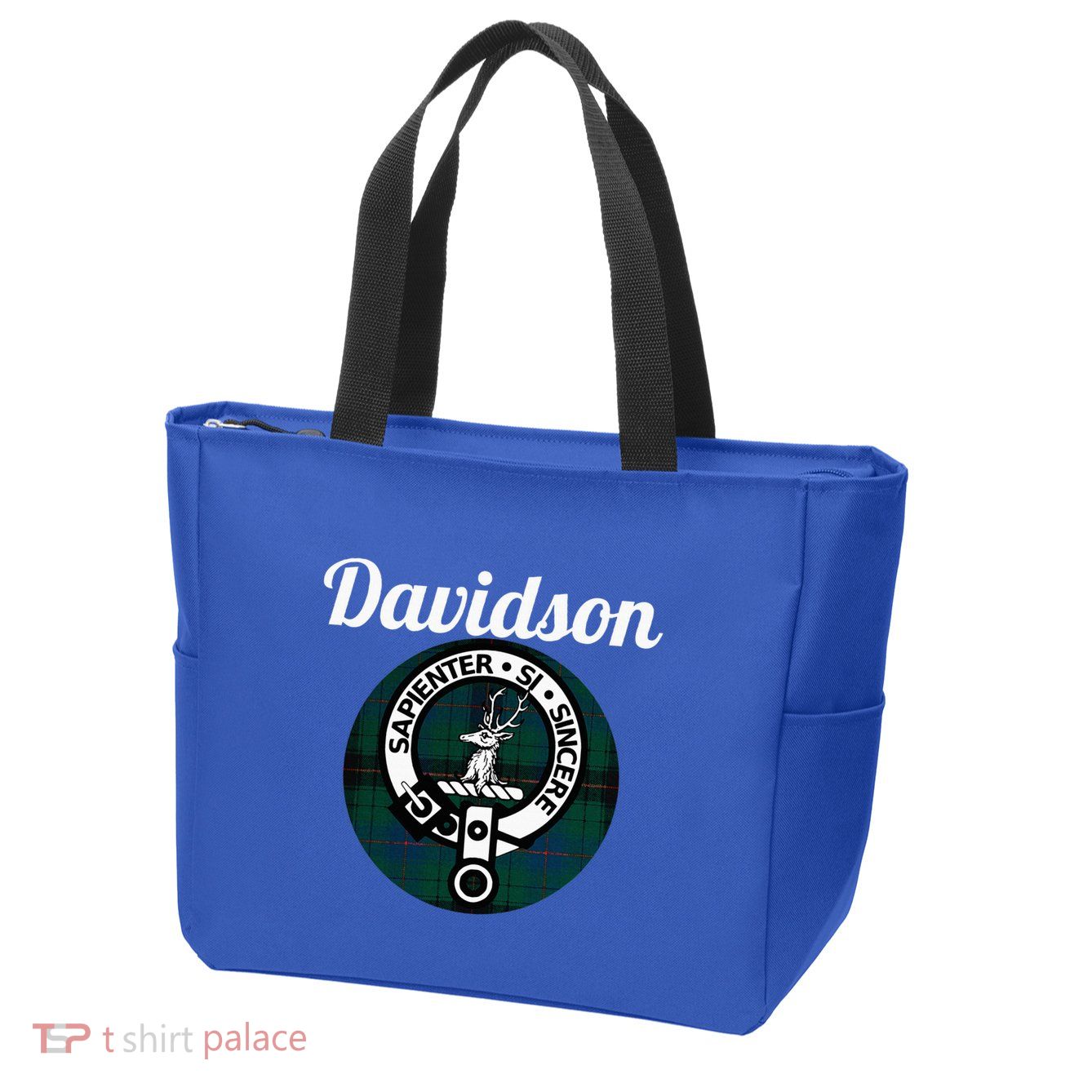 Davidson Clan Scottish Name Coat Of Arms Tartan Zip Tote Bag