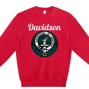 Davidson Clan Scottish Name Coat Of Arms Tartan Premium Crewneck Sweatshirt