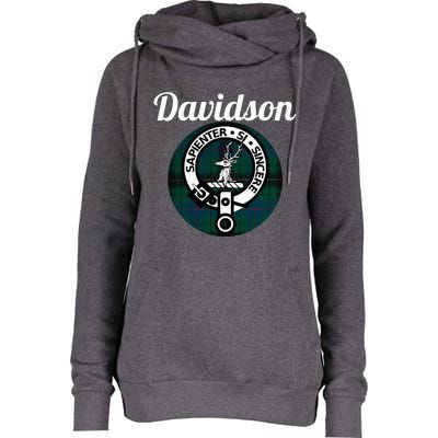 Davidson Clan Scottish Name Coat Of Arms Tartan Womens Funnel Neck Pullover Hood