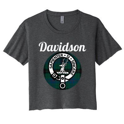 Davidson Clan Scottish Name Coat Of Arms Tartan Women's Crop Top Tee