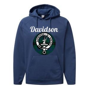 Davidson Clan Scottish Name Coat Of Arms Tartan Performance Fleece Hoodie