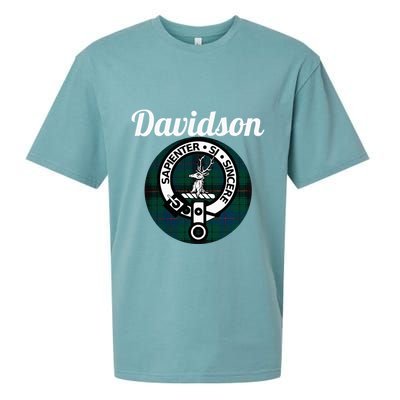 Davidson Clan Scottish Name Coat Of Arms Tartan Sueded Cloud Jersey T-Shirt