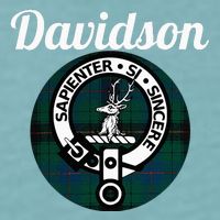 Davidson Clan Scottish Name Coat Of Arms Tartan Sueded Cloud Jersey T-Shirt