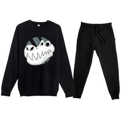 Dinosaur Cute Skeleton Skull Gift Premium Crewneck Sweatsuit Set