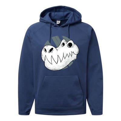 Dinosaur Cute Skeleton Skull Gift Performance Fleece Hoodie