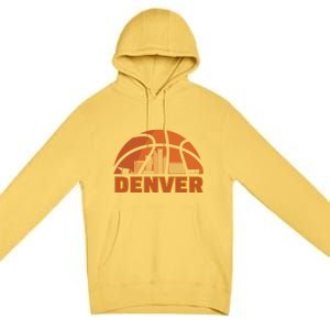 Denver City Skyline Colorado Basketball Fan Jersey Premium Pullover Hoodie